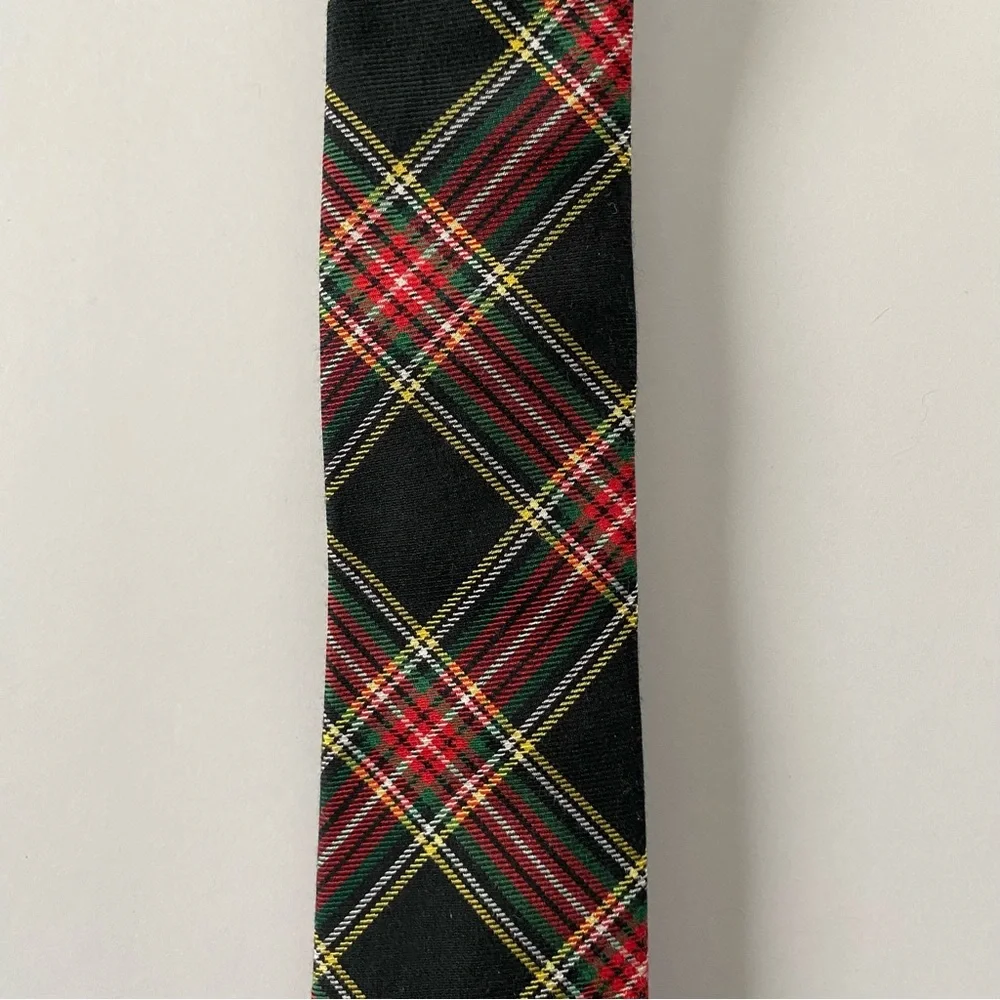 Crewcuts Tie Plaid Size 52” Age 10-17 Boys Preppy Black Green Red EUC Worn 1X